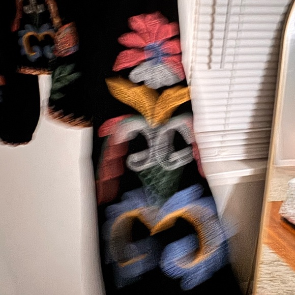 Zara Black Velvet Cropped Jacket with Multicolor Floral Embroidery - Picture 6 of 11